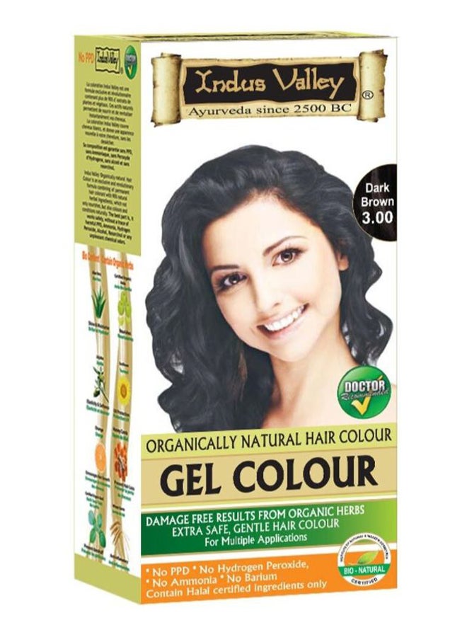 Indus Valley Organically Natural Herbal Permanent Gel Hair Colour 3.0 Dark Brown 220grams - Image 1