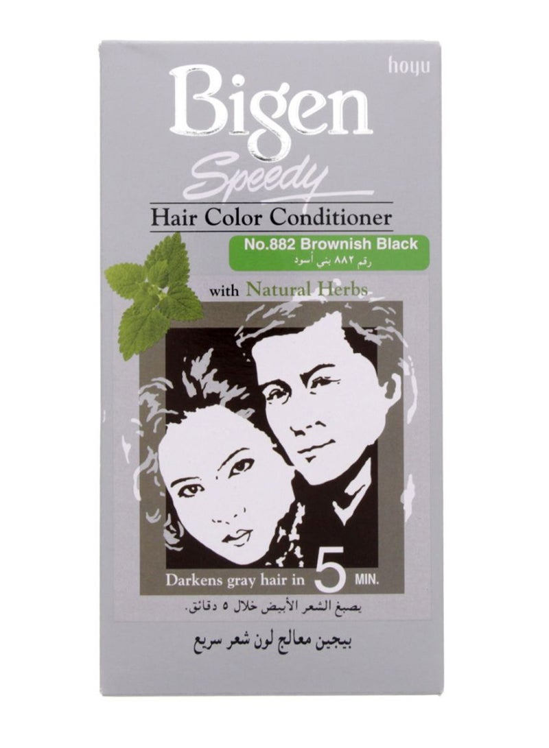 Bigen Speedy Hair Color Conditioner 882 Brownish Black - Image 1