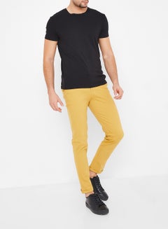 STATE 8 Slim Fit Folded Hem Chinos Mustard  - Image 2