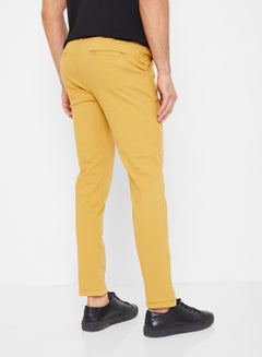 STATE 8 Slim Fit Folded Hem Chinos Mustard  - Image 3