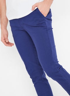 STATE 8 Slim Fit Folded Hem Chinos Navy  - Image 4