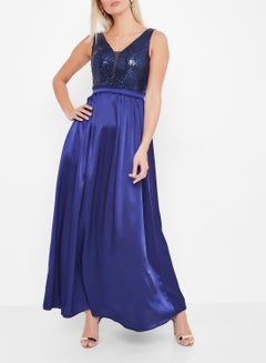 ARIA Sequin Detail A-Line Dress Navy  - Image 2