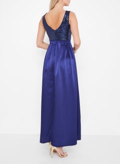ARIA Sequin Detail A-Line Dress Navy  - Image 3