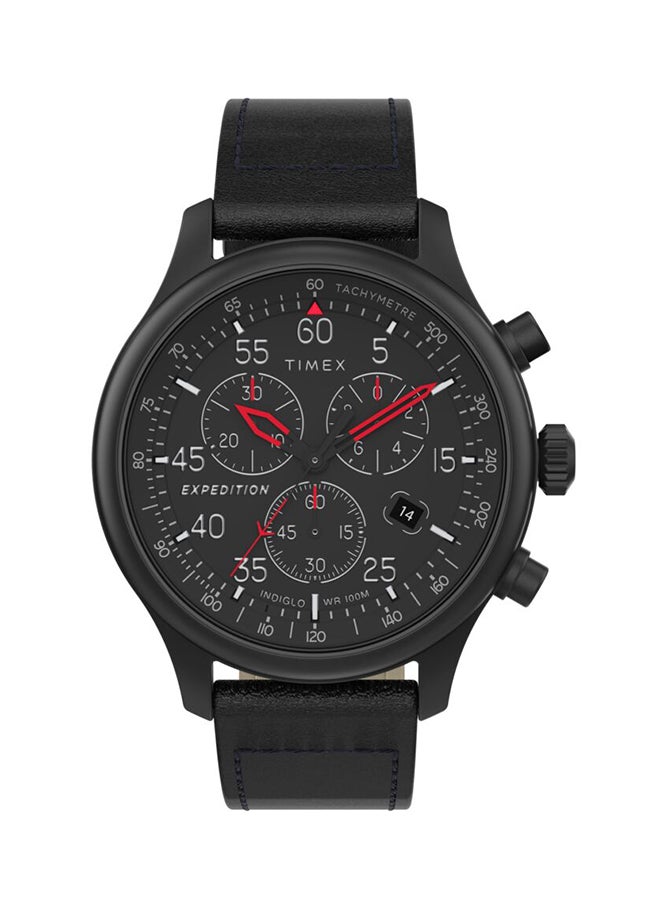 TIMEX men Leather Chronograph Wrist Watch TW2T73000