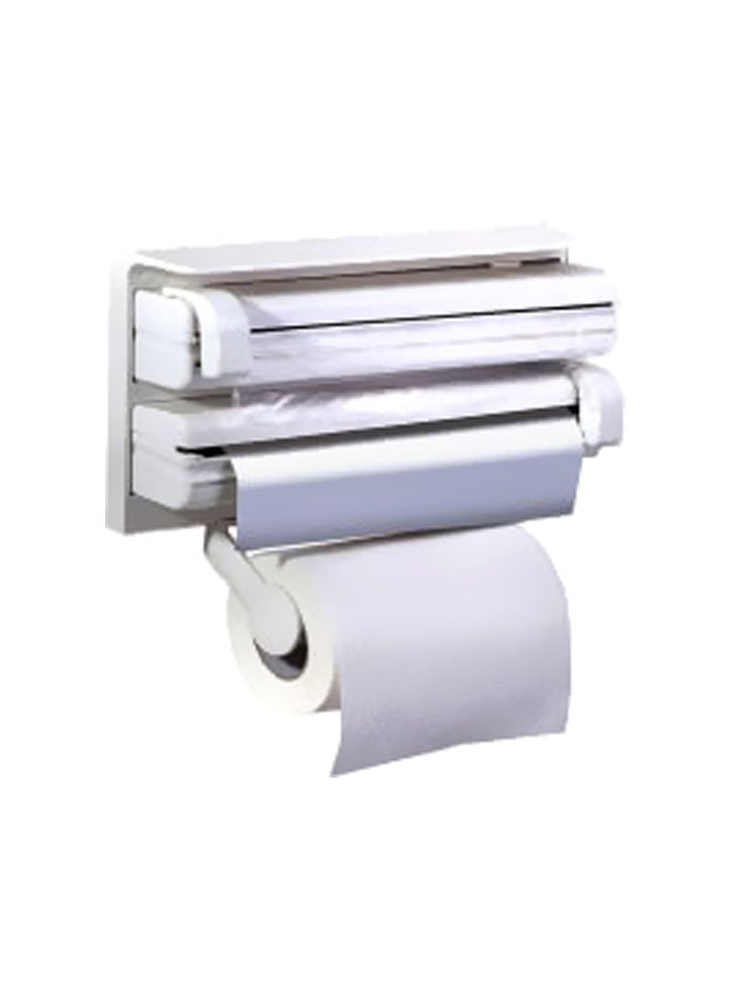 Kitchen Triple Paper Dispenser White/Black 3.1x15.1x7.4inch