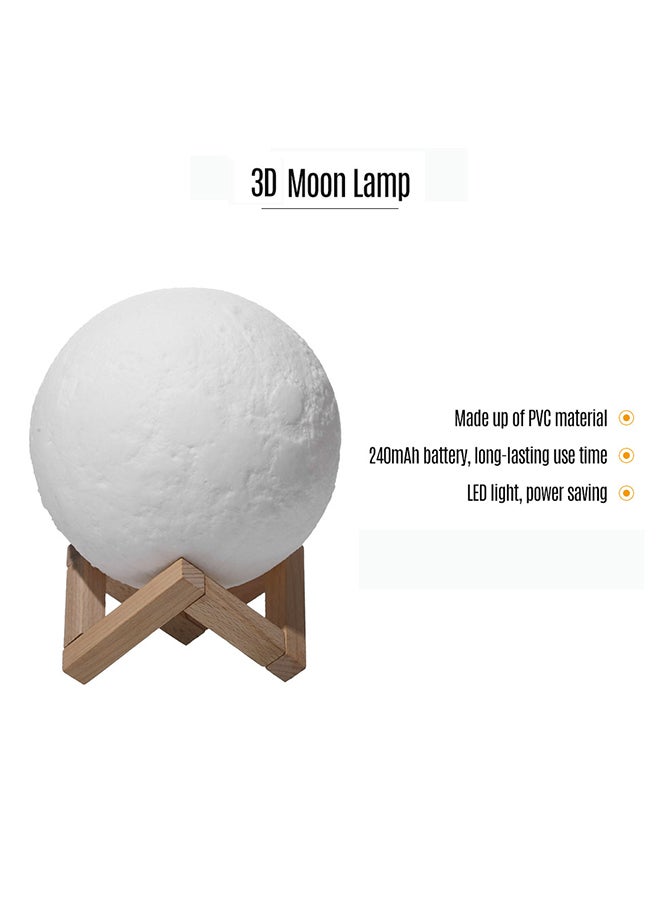 3D Printed USB Rechargeable Moon Lamp With Touch Control White 5.9inch - Image 3