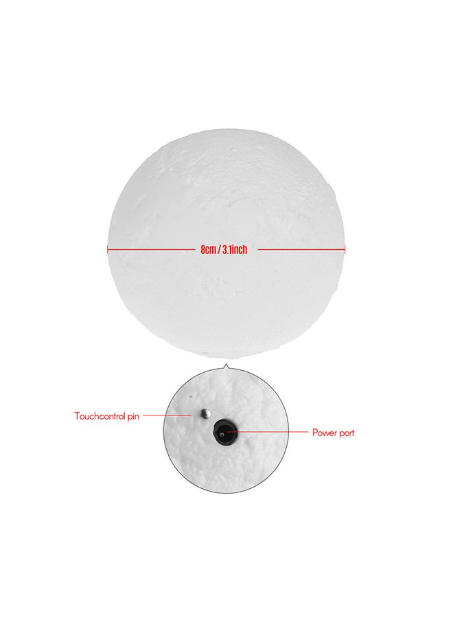 3D Printed USB Rechargeable Moon Lamp With Touch Control White 5.9inch - Image 4