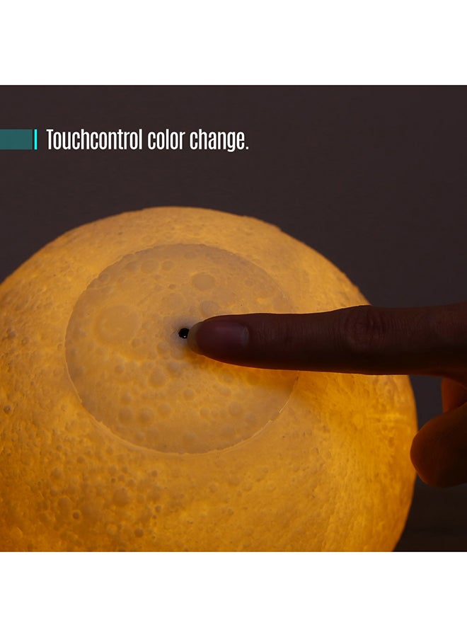 3D Printed USB Rechargeable Moon Lamp With Touch Control Yellow/White 5.9inch - Image 4