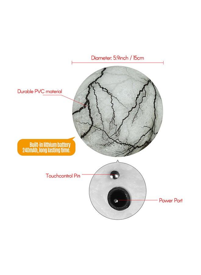 3D Printed USB Rechargeable Moon Lamp With Touch Control Multicolour 5.9inch - Image 3