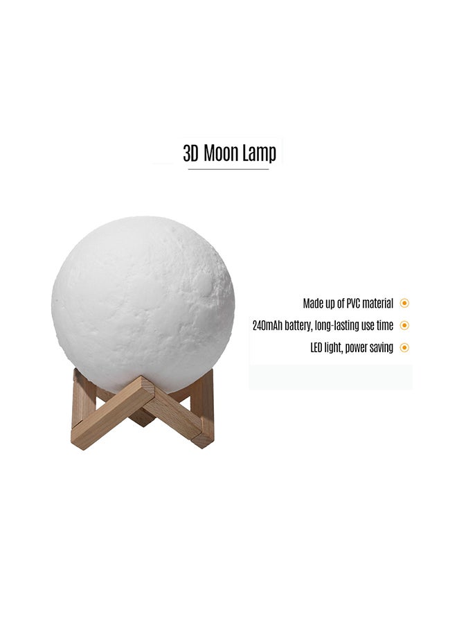 3D Printed USB Rechargeable Moon Lamp With Touch Control Yellow/White 5.9inch - Image 2