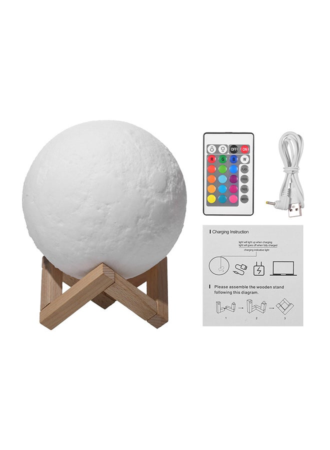 3D Printed USB Rechargeable Moon Lamp With Touch Control White 5.9inch - Image 2