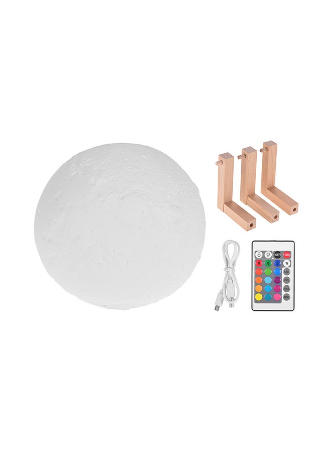 3D Printed USB Rechargeable Moon Lamp With Touch Control Multicolour 5.9inch - Image 1