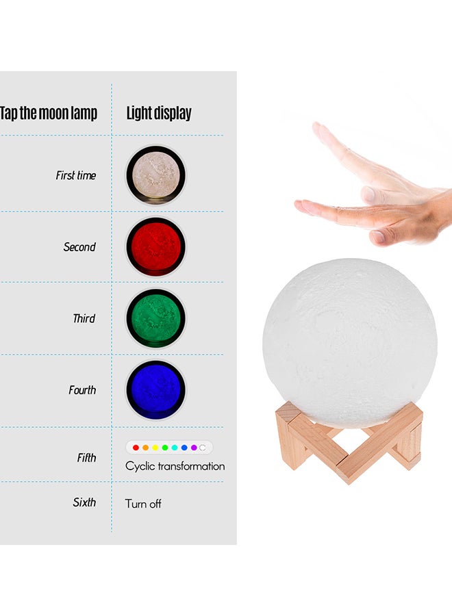 3D Printed USB Rechargeable Moon Lamp With Touch Control Multicolour 5.9inch - Image 5