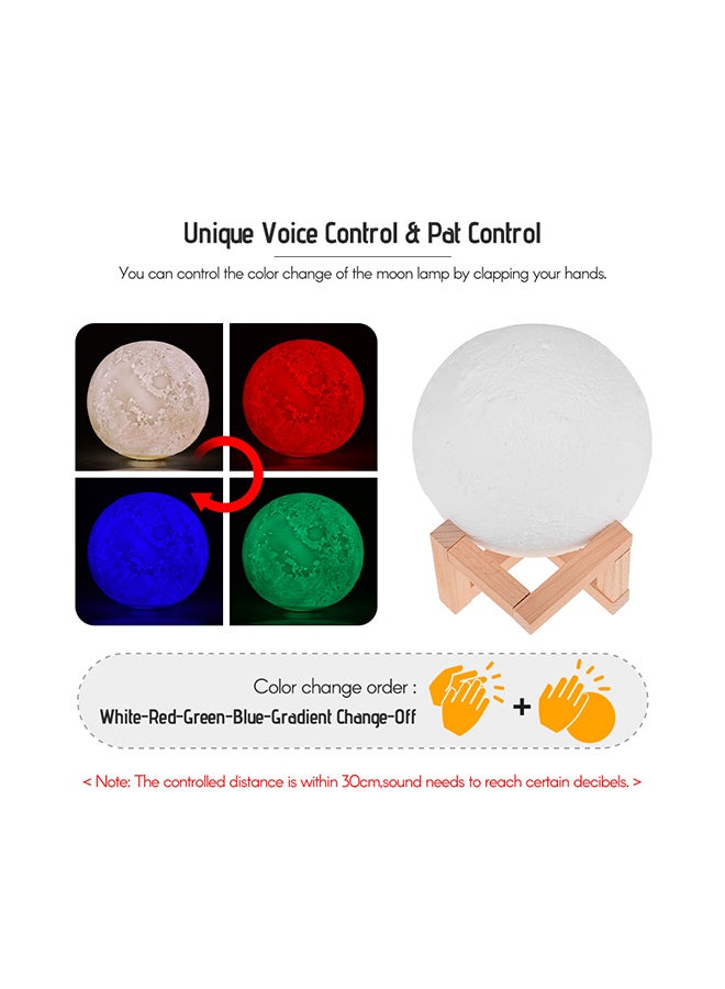 3D Printed USB Rechargeable Moon Lamp With Touch Control Multicolour 5.9inch - Image 4