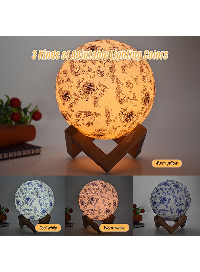 3D Printed USB Rechargeable Moon Lamp With Touch Control Multicolour 5.9inch - Image 4