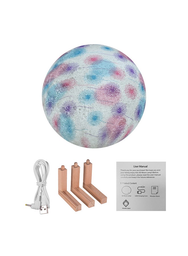 3D Printed USB Rechargeable Moon Lamp With Touch Control Multicolour 5.9inch - Image 2