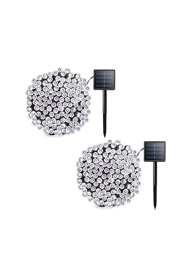 Beauenty Pack Of 2 Waterproof Solar Powered Outdoor Light White/Black - Image 1