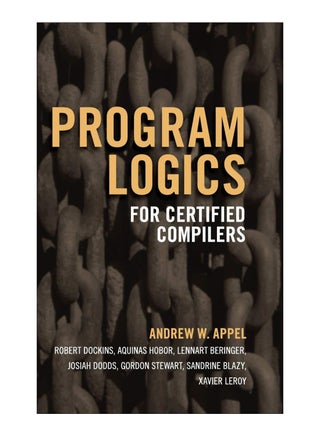 Program Logics For Certified Compilers Paperback English by Andrew W. Appel - v1575895934/N32612754A_1