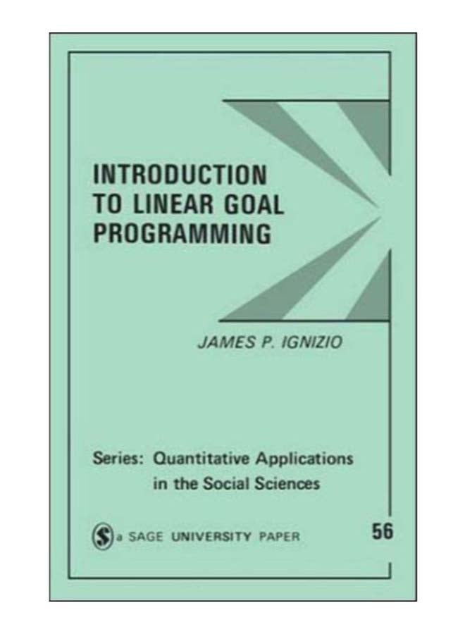 Introduction To Linear Goal Programming Paperback English by James P. Ignizio - 30-Jan-86 