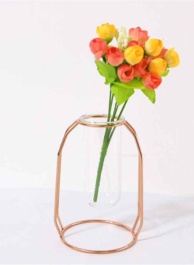 شاربدو مزهرية معلقة لتنسيق الأزهار بتصميم بسيط ذهبي/ أبيض - Image 3