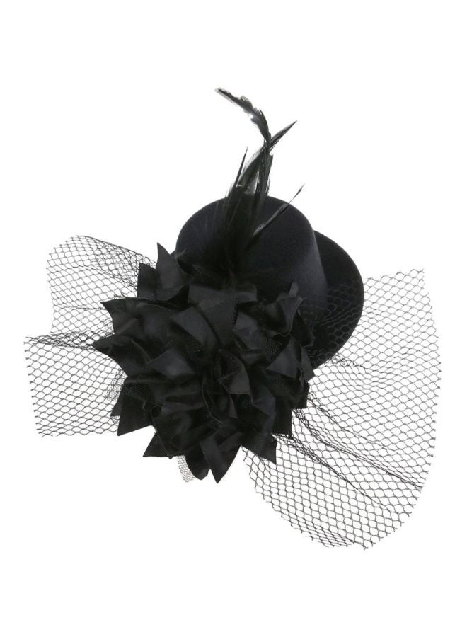 Tinksky Mini Flower Decor Hair Clip Black - Image 1