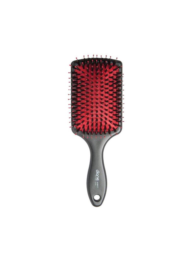 Cushioned Square Paddle Hair Brush Black/Red 10inch - v1575898619/N32331409A_1