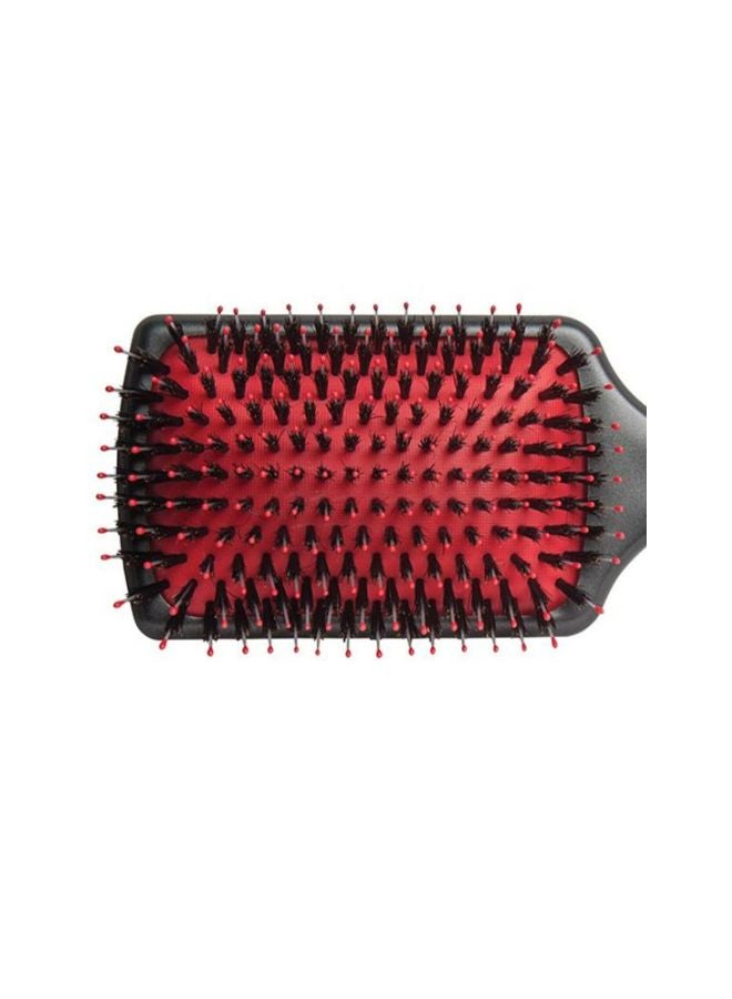 Cushioned Square Paddle Hair Brush Black/Red 10inch - v1575898620/N32331409A_2