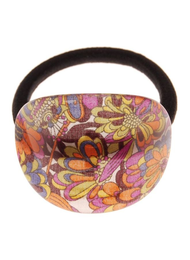 France Luxe - Oval Ponytail Holder Splash Garden Purple/Yellow - Image 1