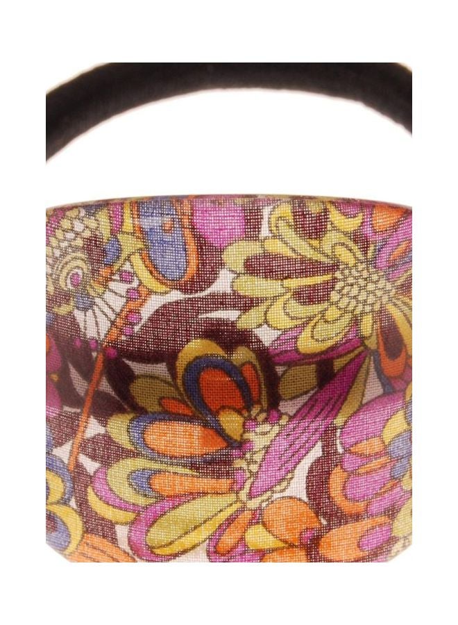 France Luxe - Oval Ponytail Holder Splash Garden Purple/Yellow - Image 1