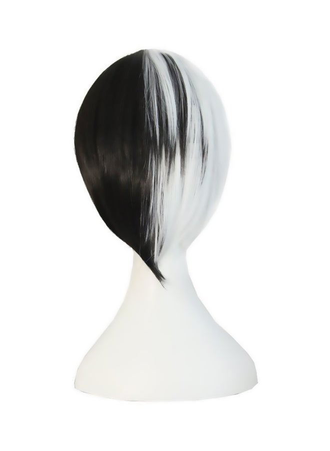 MapofBeauty Short Hair Wig Black/White 12inch - Image 2