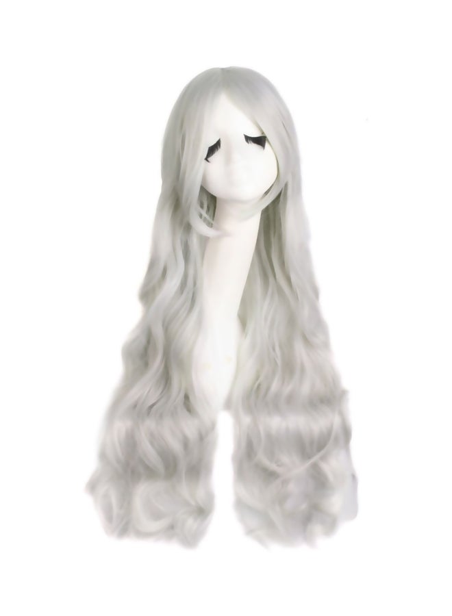 MapofBeauty Wavy Hair Wig White 31inch - Image 1