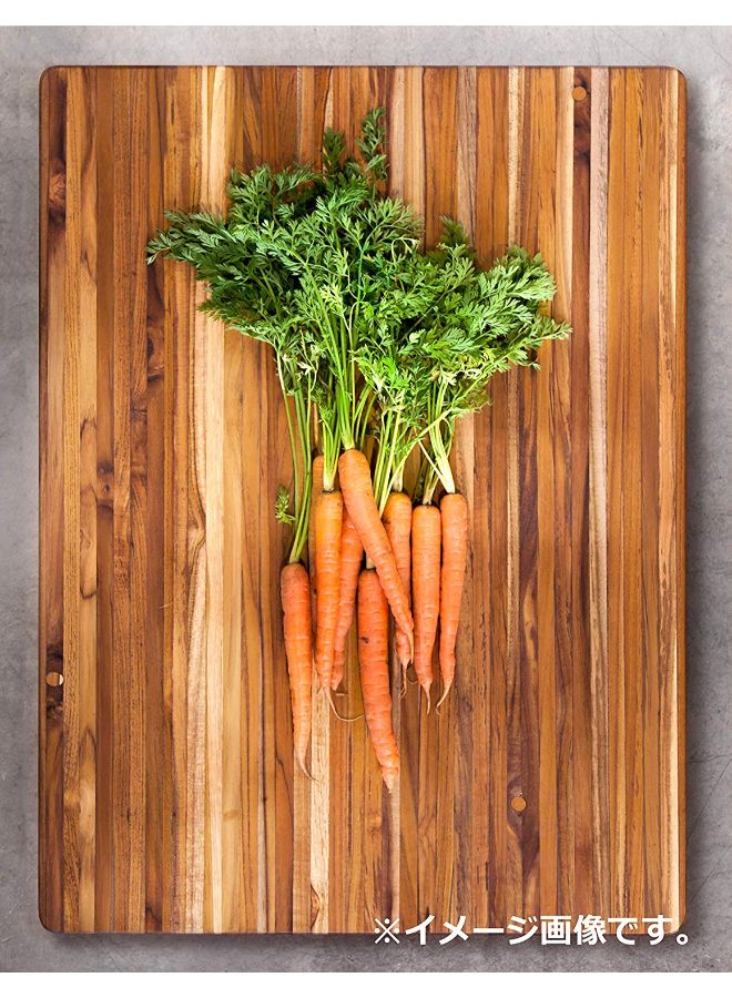 Teakhaus Rectangle Chopping And Serving Cutting Board Beige/Brown 13.75 x 9.5 x 0.55inch  - Image 2
