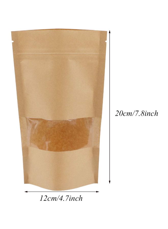 Katkitchen - 100-Piece Zip Lock Stand Up Food Storage Brown 7.8 x 4.6inch - Image 1