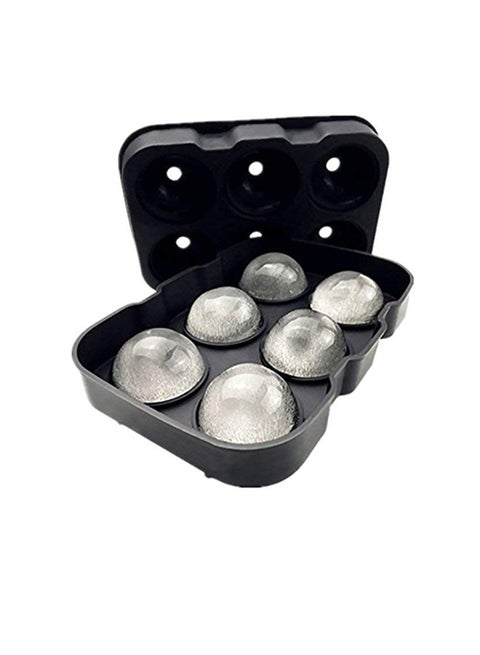 6-Piece Silicone Ice Cube Tray Black