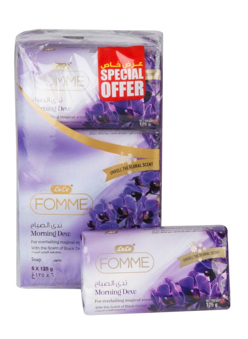 LuLu Pack of 6 Fomme Morning Dew Floral Scent Soap 6 x 125grams 