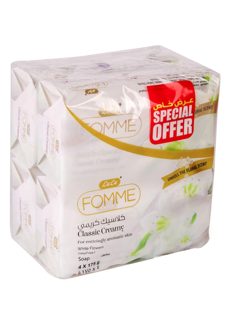 LuLu Pack Of 4 Fomme Classic Creamy Bath Soap Set 4 x 175grams 