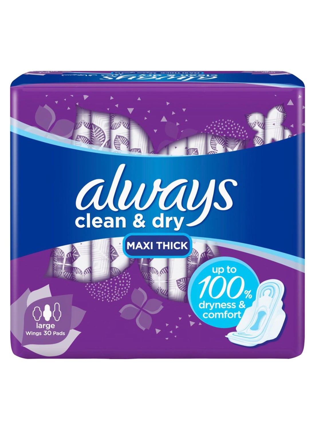 30-Piece Maxi Thick Large Sanitary Pad Set أبيض