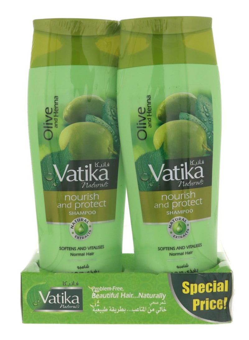 دابر مجموعة من عبوتين من شامبو فاتيكا المغذي بتركيبة الزيتون والحناء 2 x 400ملليلتر