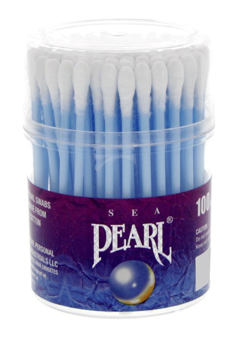 PEARL - 100-Piece Cotton Bud Set White/Blue - Image 1