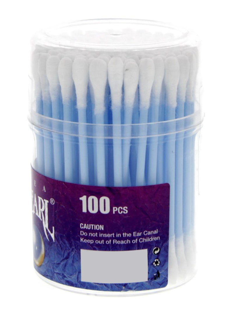 PEARL - 100-Piece Cotton Bud Set White/Blue - Image 1
