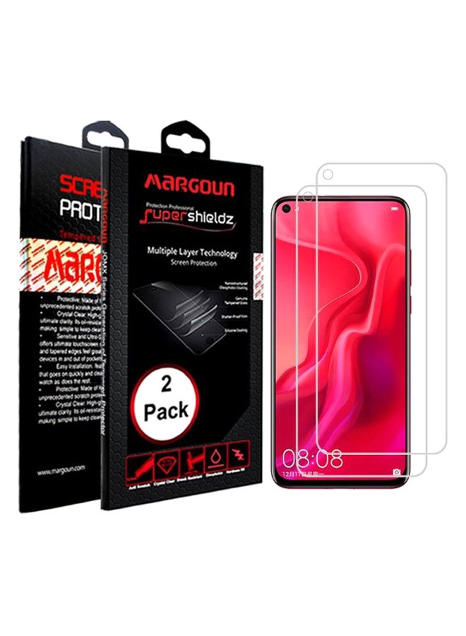 MARGOUN Pack Of 2 Scratch-Proof Tempered Glass Screen Protector For Huawei Nova 4 Clear