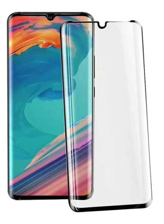 Full Cover Tempered Glass Screen Protector For Huawei P30 Pro (2019) Black/Clear
