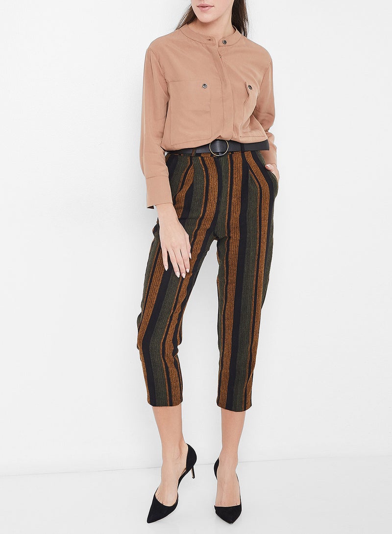 Stock Buttoned Dual Pocket Shirt Beige - Image 2