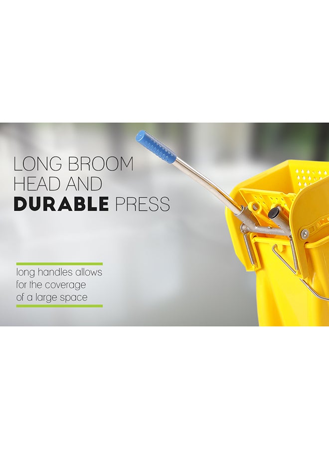 Royalford - Royalbright Professional Mop Wringer Trolley 24L 360掳 Rotating Wheels46.5X27.528.5Cm Pp Body With Ss Handle Multicolor Yellow 24Liters - Image 1