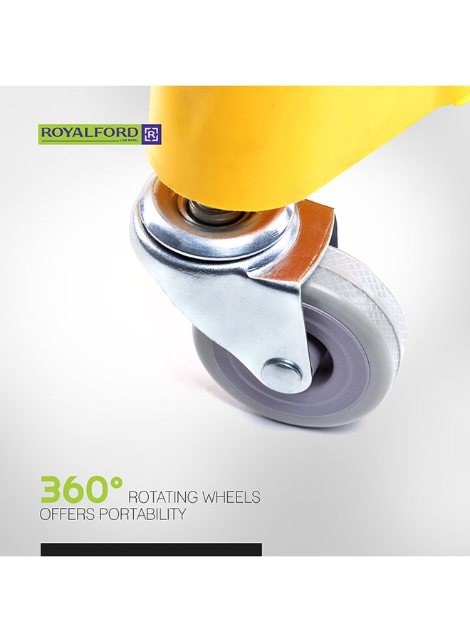 Royalford - Royalbright Professional Mop Wringer Trolley 24L 360掳 Rotating Wheels46.5X27.528.5Cm Pp Body With Ss Handle Multicolor Yellow 24Liters - Image 1
