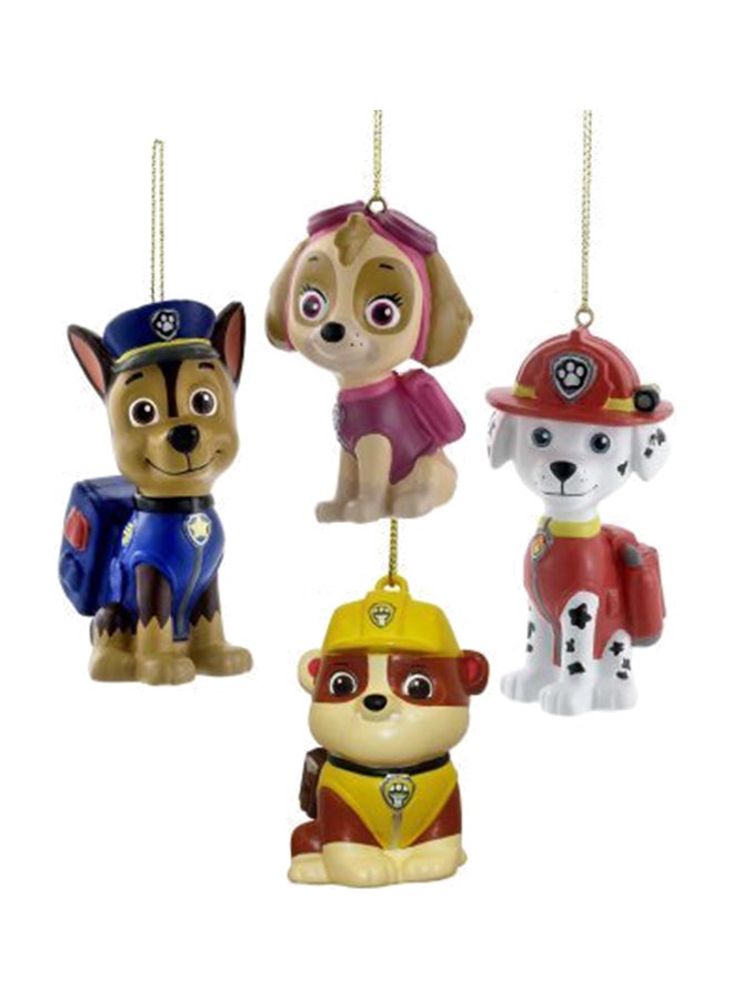 Kurt Adler - Pack Of 4 Paw Patrol Blow Mold Ornament Set Multicolour 3.5inch - Image 1
