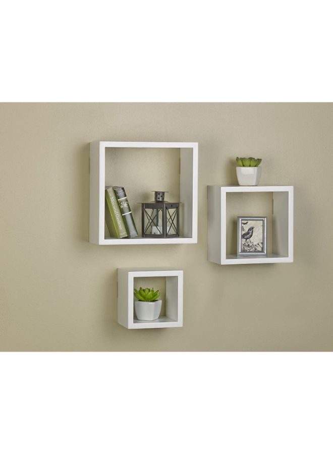 MELANNCO - 3-Piece Wall Mount Shelf White 9.9 x 7.7 x 5x5inch - Image 1