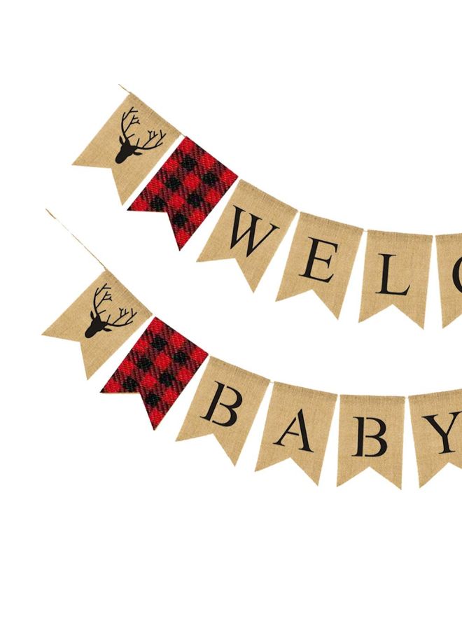 Rainlemon Timber Plaid Welcome Baby Banner - Image 2