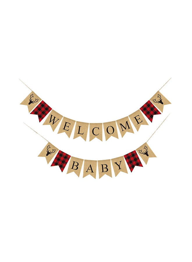 Timber Plaid Welcome Baby Banner - v1575966102/N32562485A_1