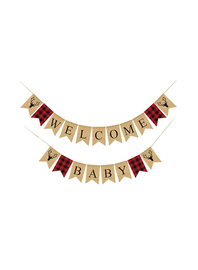 Rainlemon Timber Plaid Welcome Baby Banner - Image 1